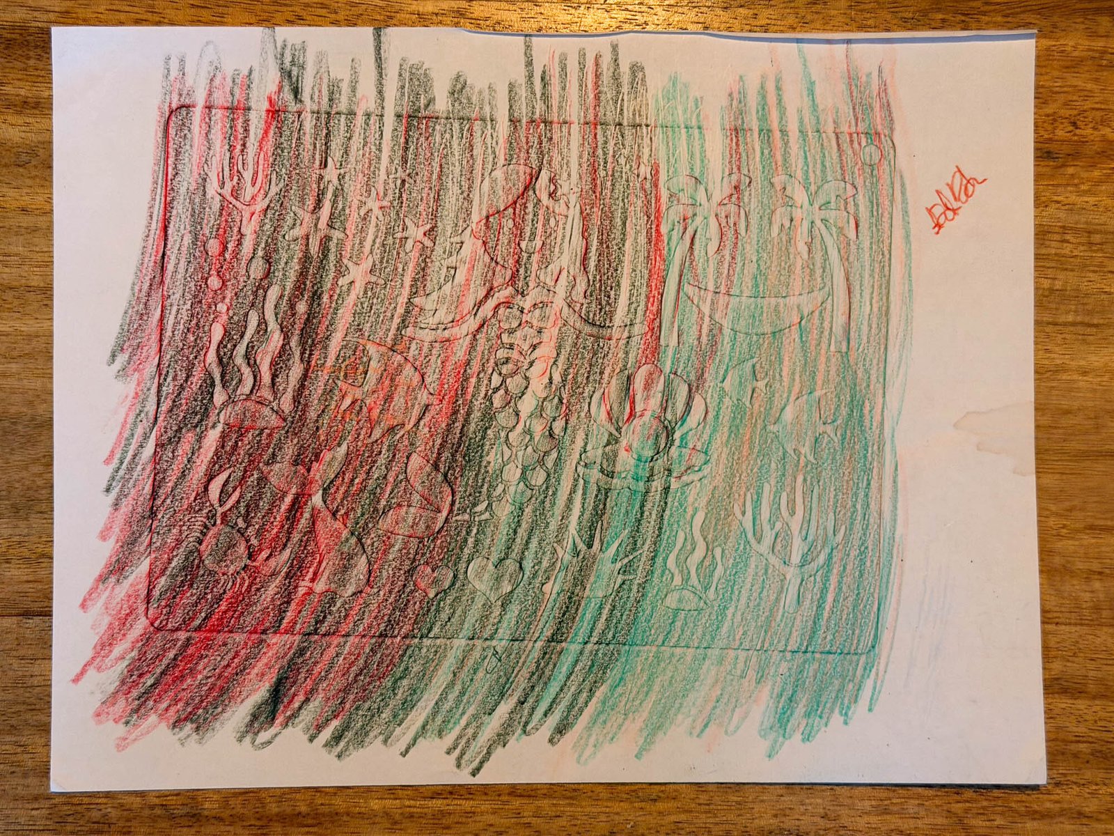 Under The Sea, a colorful sea-creature drawing by Matthew